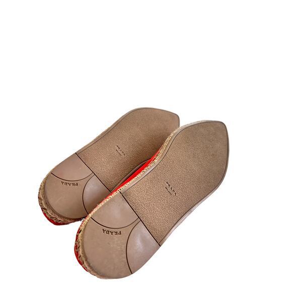 Prada Women's Espadrilles suede pointed flats red calzature Size 41.5‎ US 10 - Picture 4 of 11